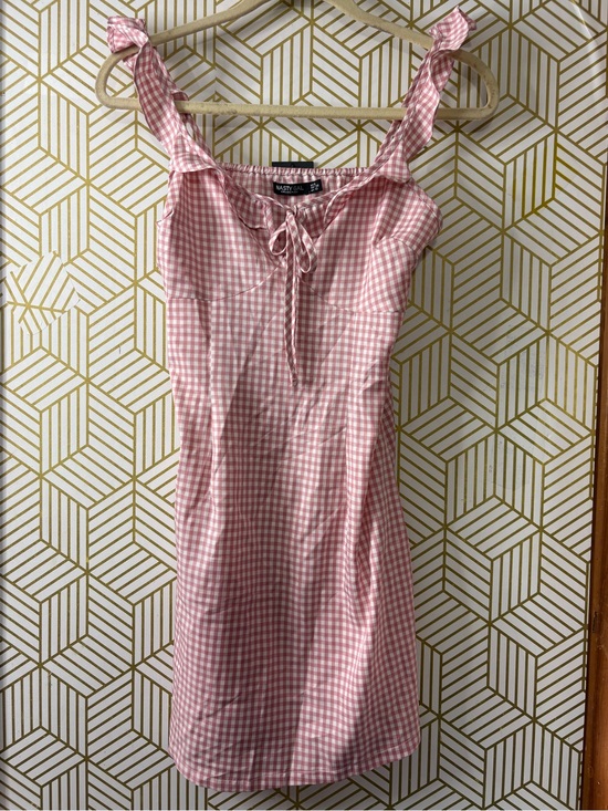 Nasty Gal Dresses & Skirts - Nasty Gal Pink Gingham  Mini Dress size 6